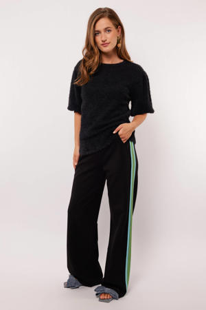 straight regular waist casual broek zwart