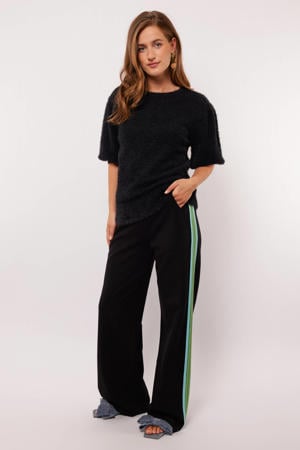 straight regular waist casual broek zwart