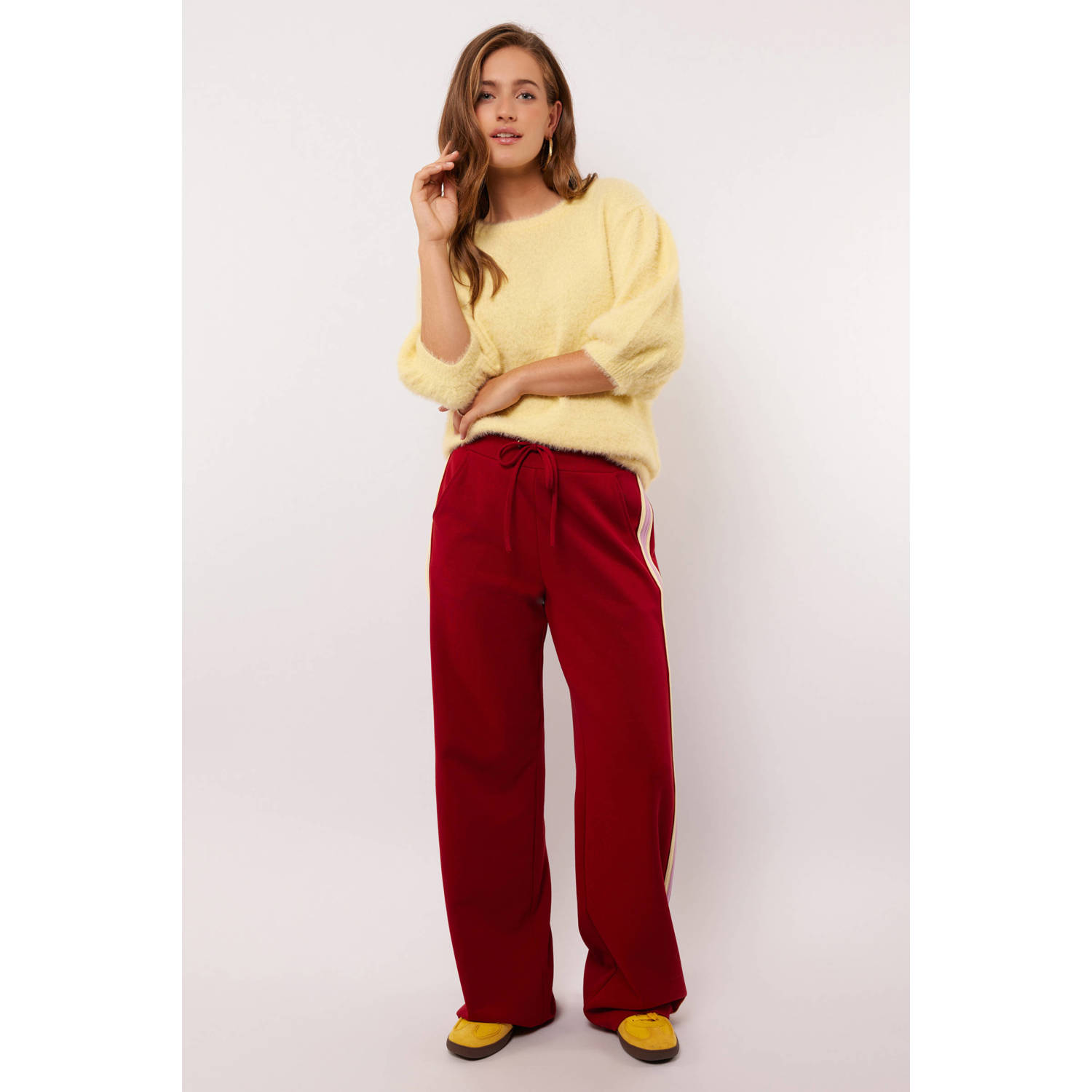 FLURESK straight regular waist casual broek rood