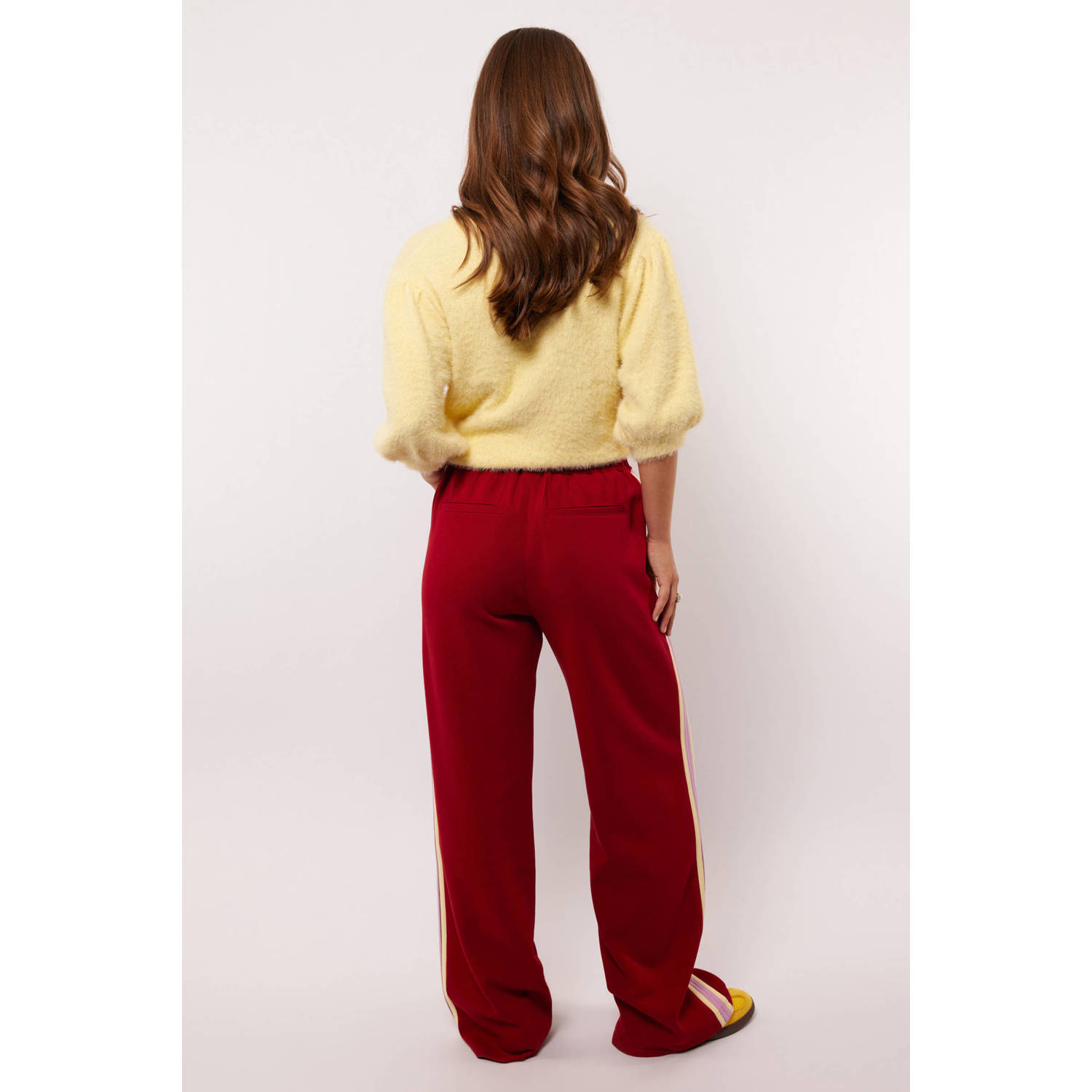 FLURESK straight regular waist casual broek rood