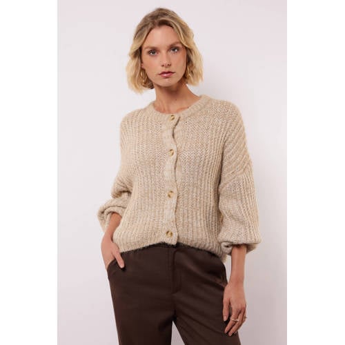 FLURESK vest beige grof gebreid afbeelding