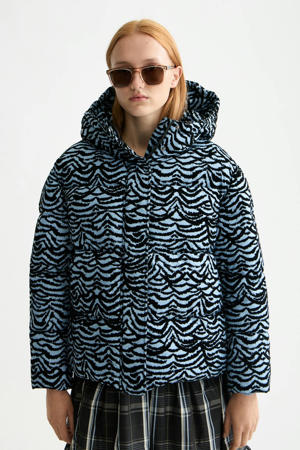 gewatteerde jas blauw