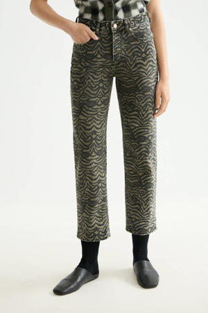 straight leg jeans donkergroen