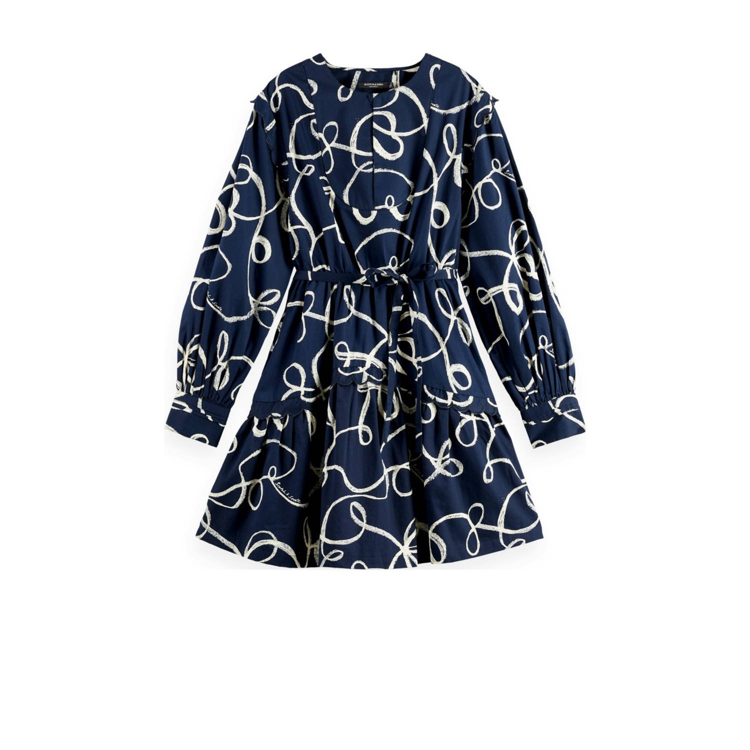 Scotch & Soda A-lijn jurk donkerblauw