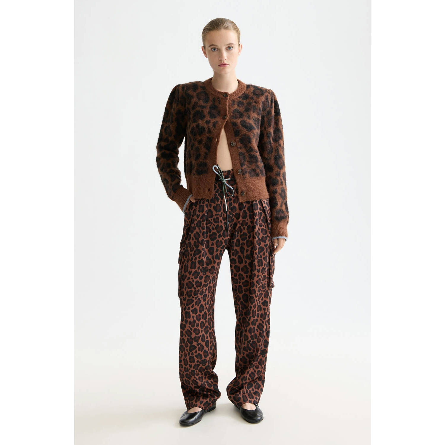 Scotch & Soda denim tapered high waist broek bruin