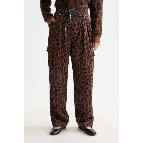 Scotch & Soda denim tapered high waist broek bruin afbeelding