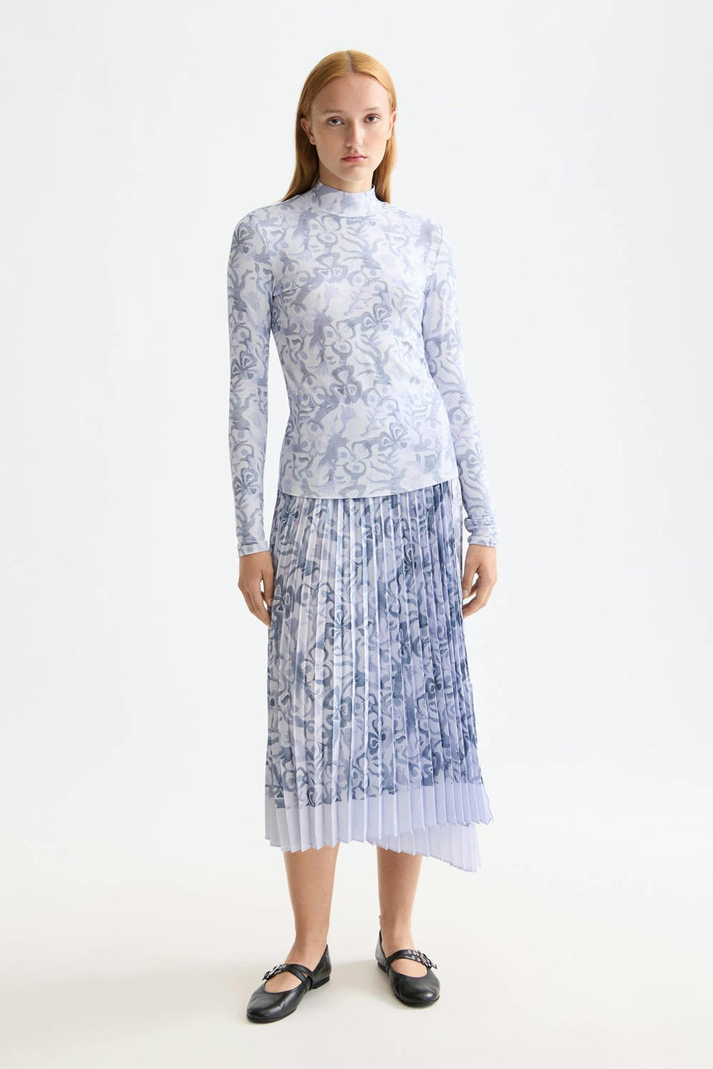 Lichtgrijze dames Scotch & Soda top van viscose met korte mouwen