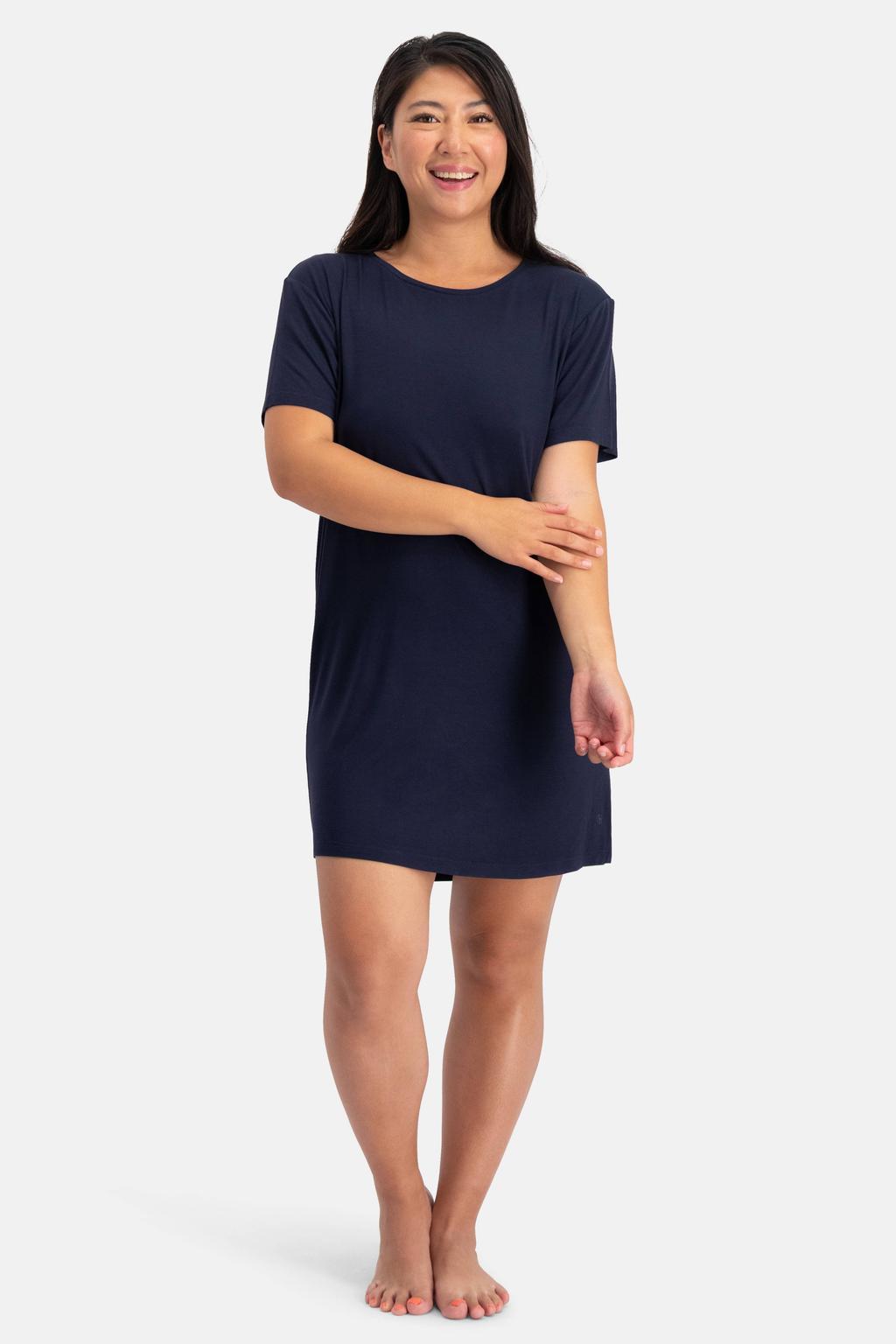 Bamboo Basics nachthemd Nora donkerblauw