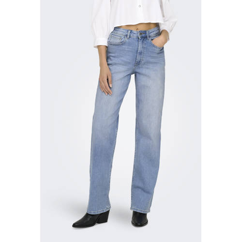 ONLY high waist wide leg jeans light blue denim afbeelding