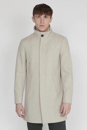 manteljas met wol beige