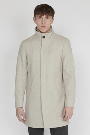 manteljas met wol beige