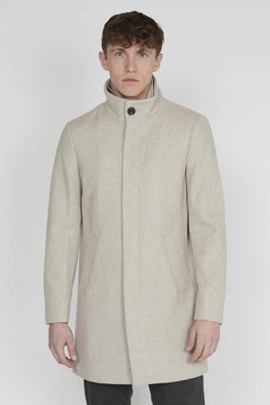manteljas met wol beige