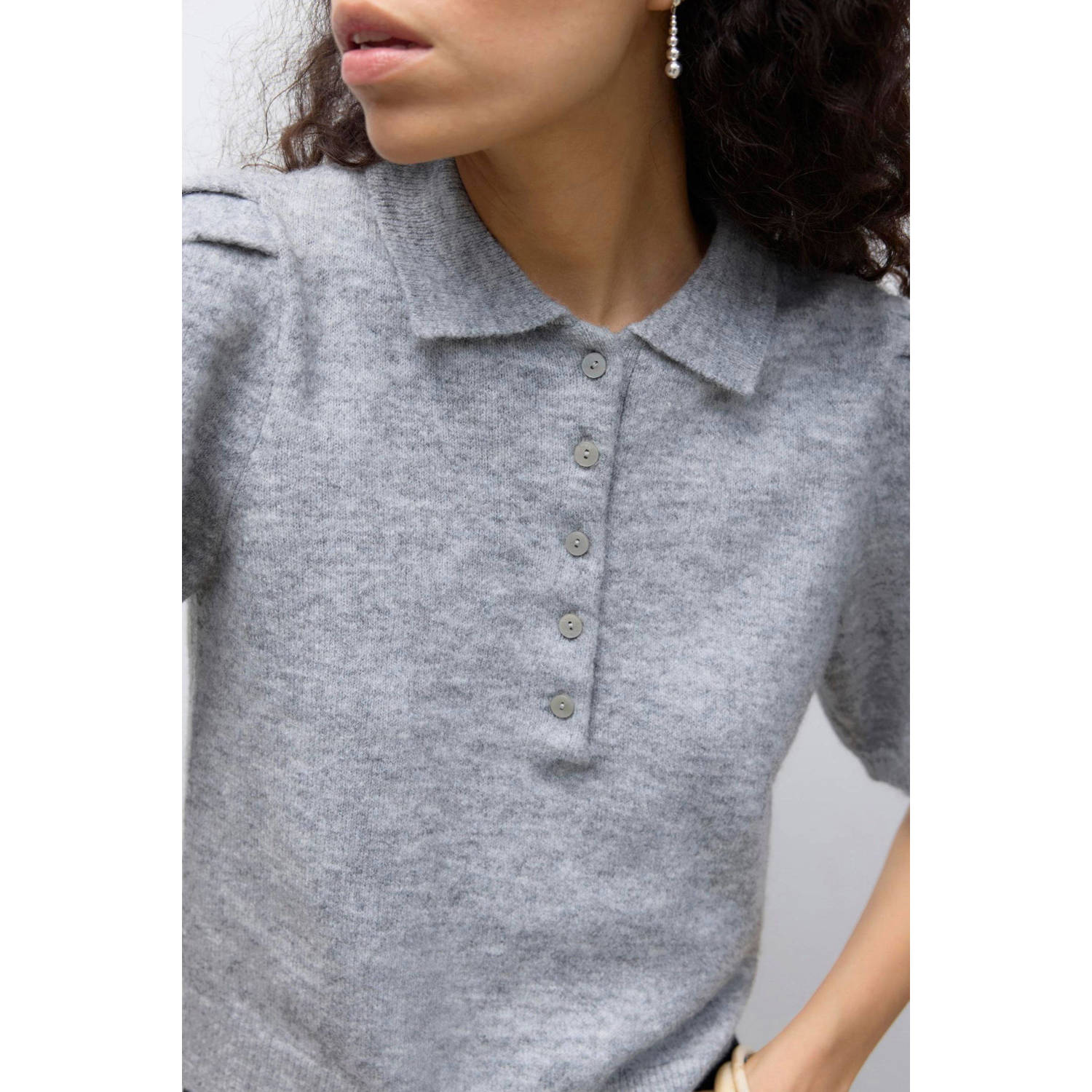 VERO MODA wollen gebreide trui grijs