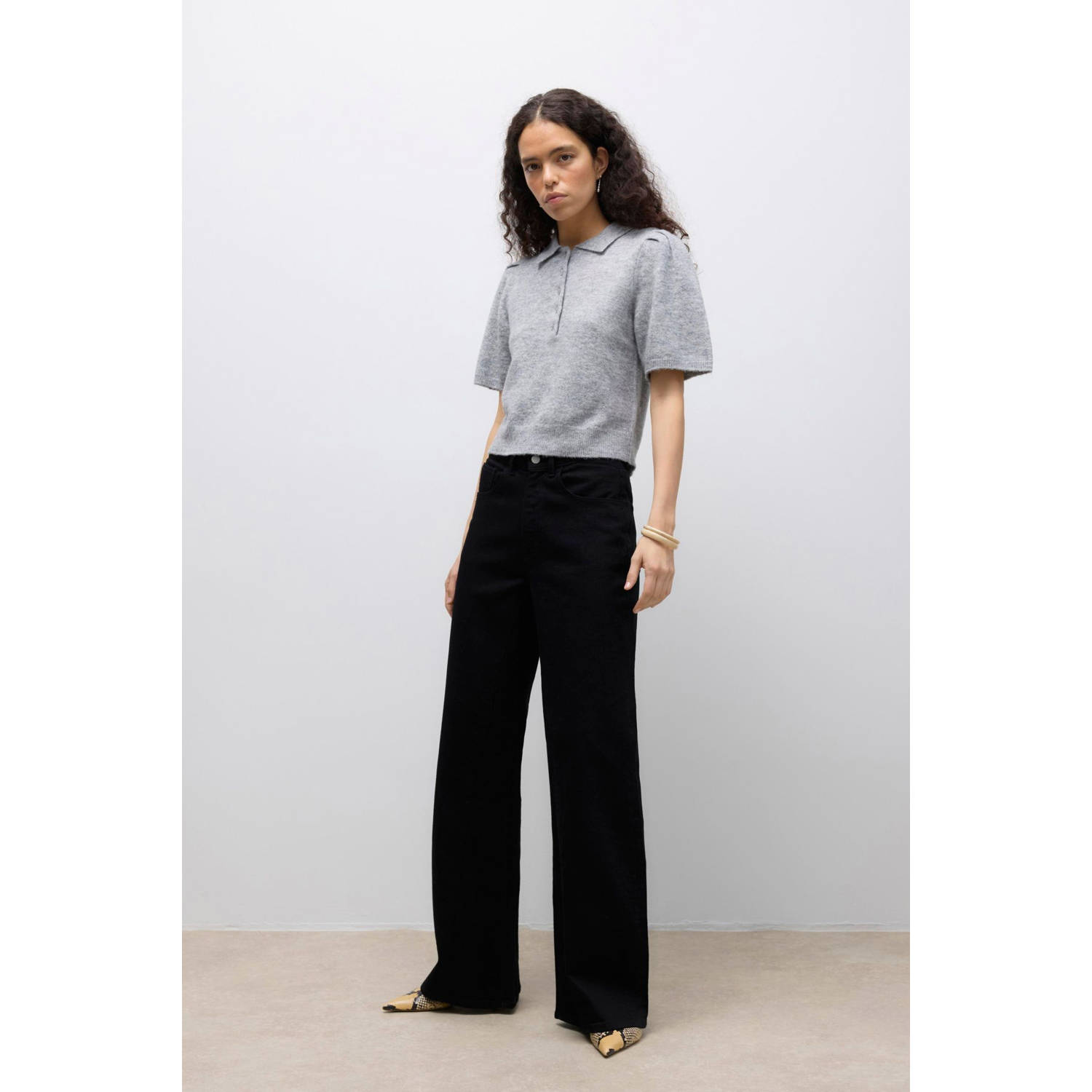 VERO MODA wollen gebreide trui grijs