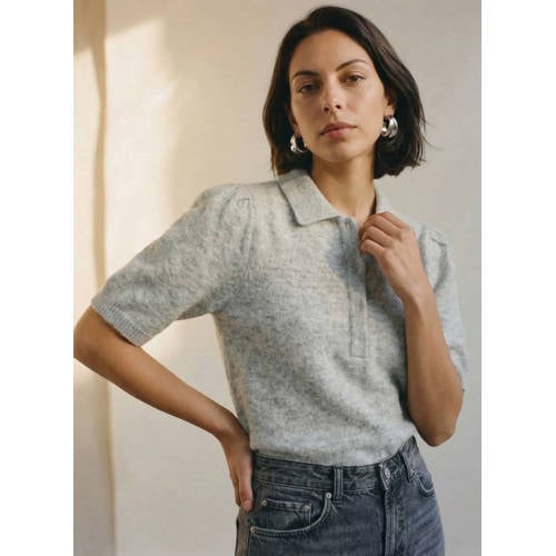 VERO MODA wollen gebreide trui grijs afbeelding
