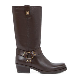 Lilian leren bikerboots donkerbruin