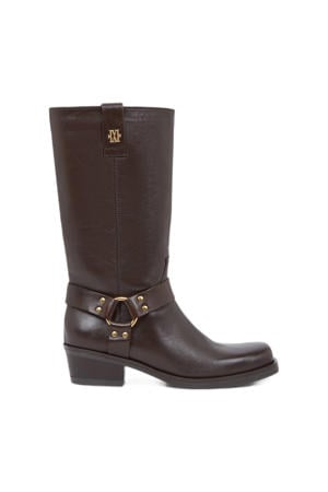Lilian leren bikerboots donkerbruin