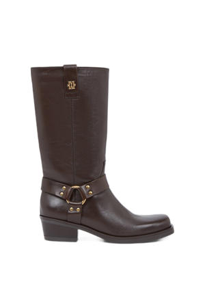 Lilian leren bikerboots donkerbruin