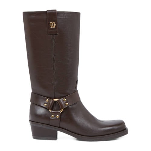 JOSH V Lilian leren bikerboots donkerbruin afbeelding