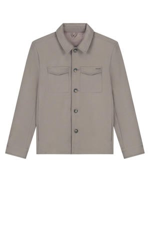 overshirt met wol taupe