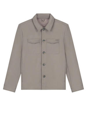 overshirt met wol taupe