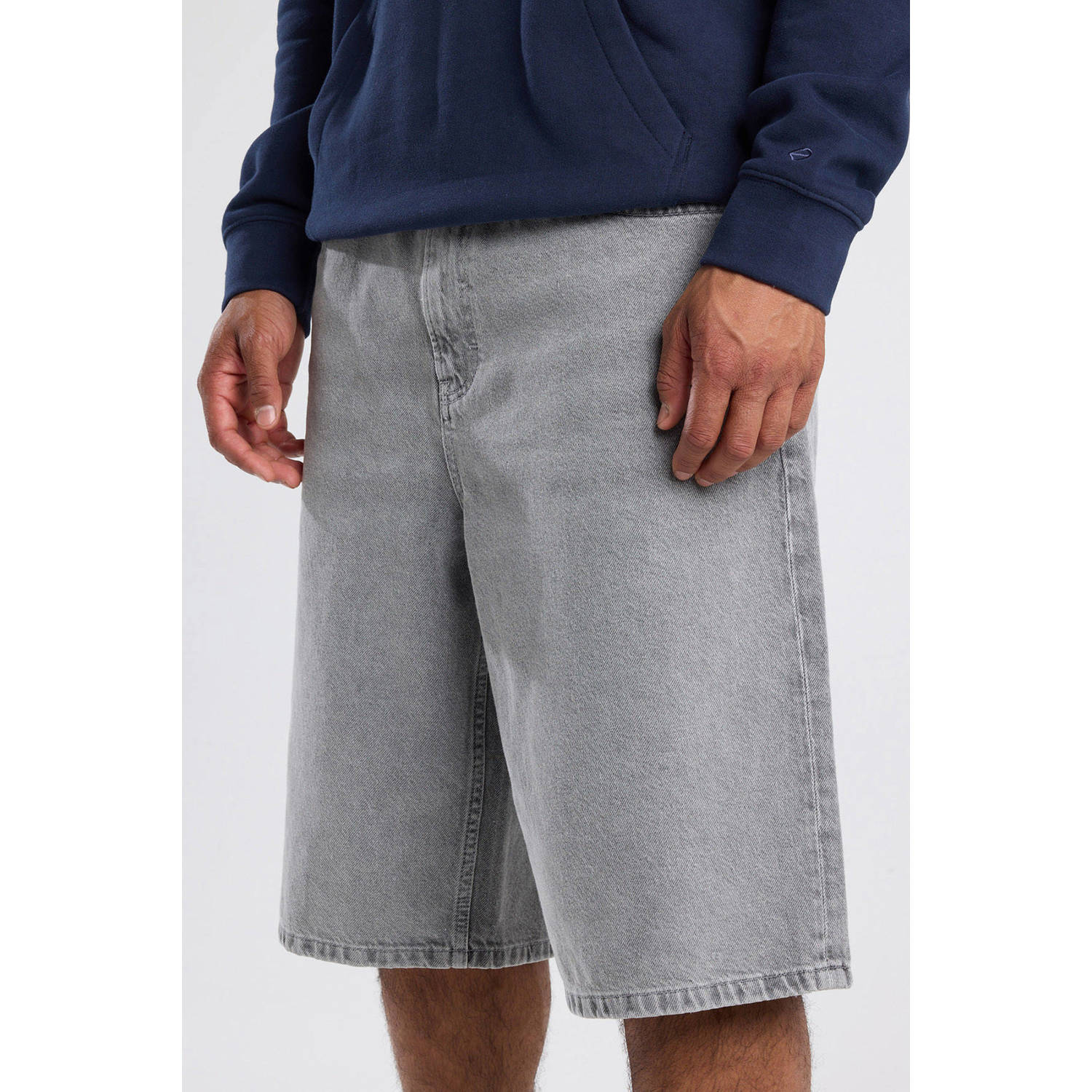 America Today loose denim short grijs