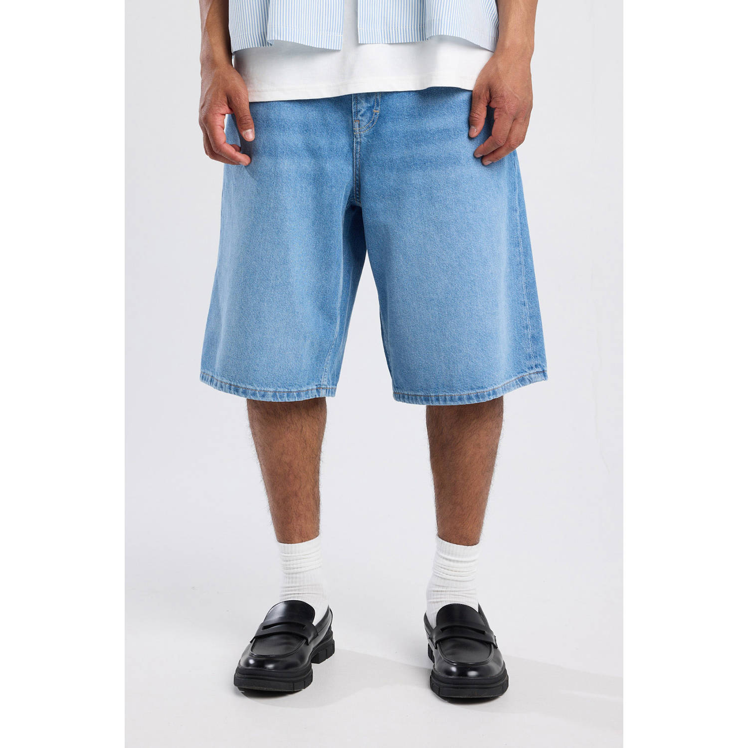 America Today loose denim short blauw