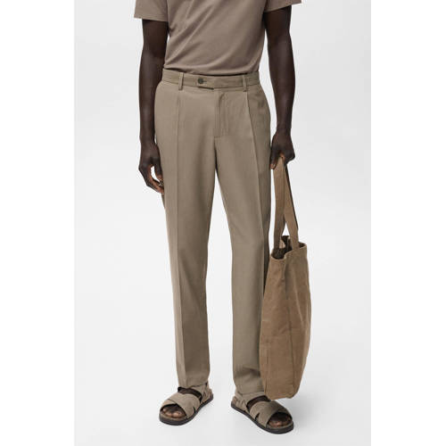 Mango Man tapered pantalon bruin afbeelding