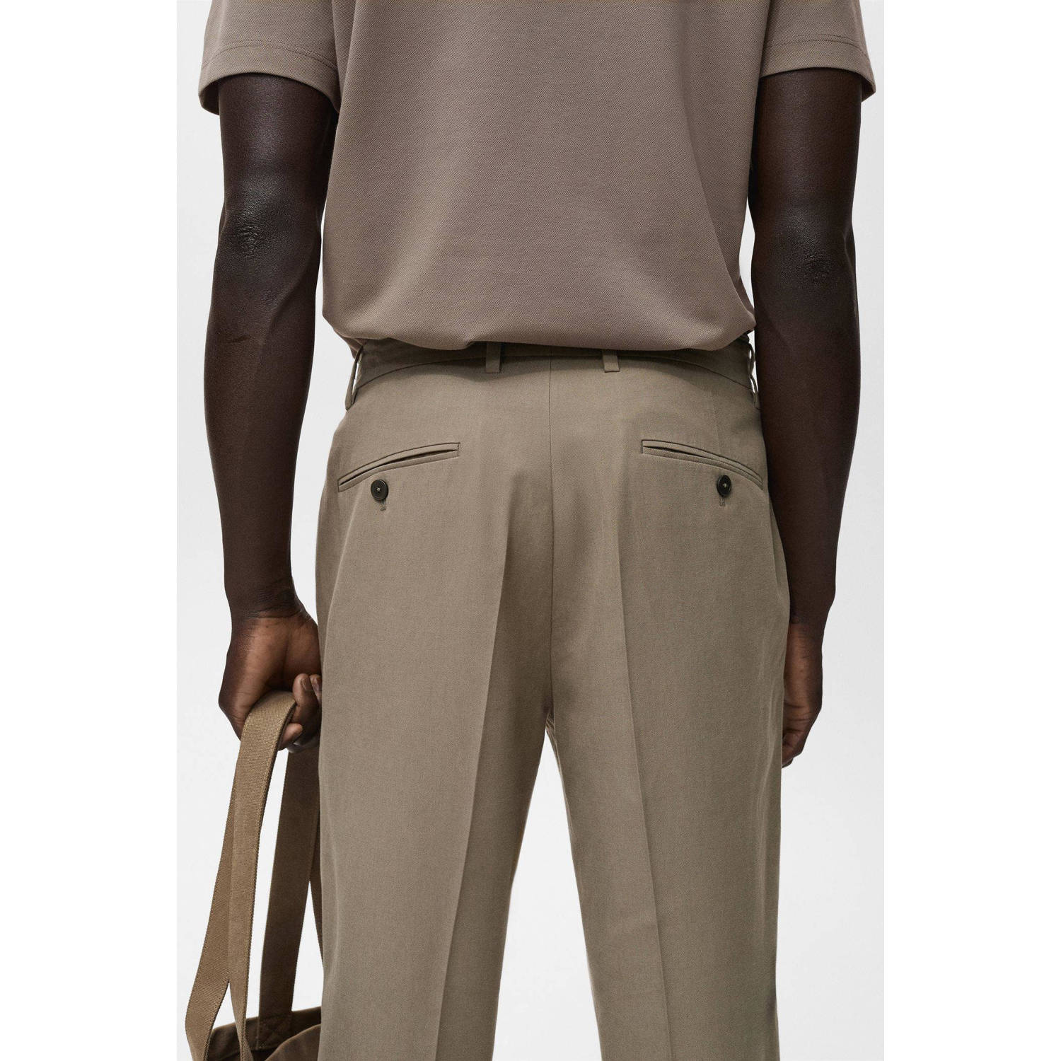 Mango Man tapered pantalon bruin