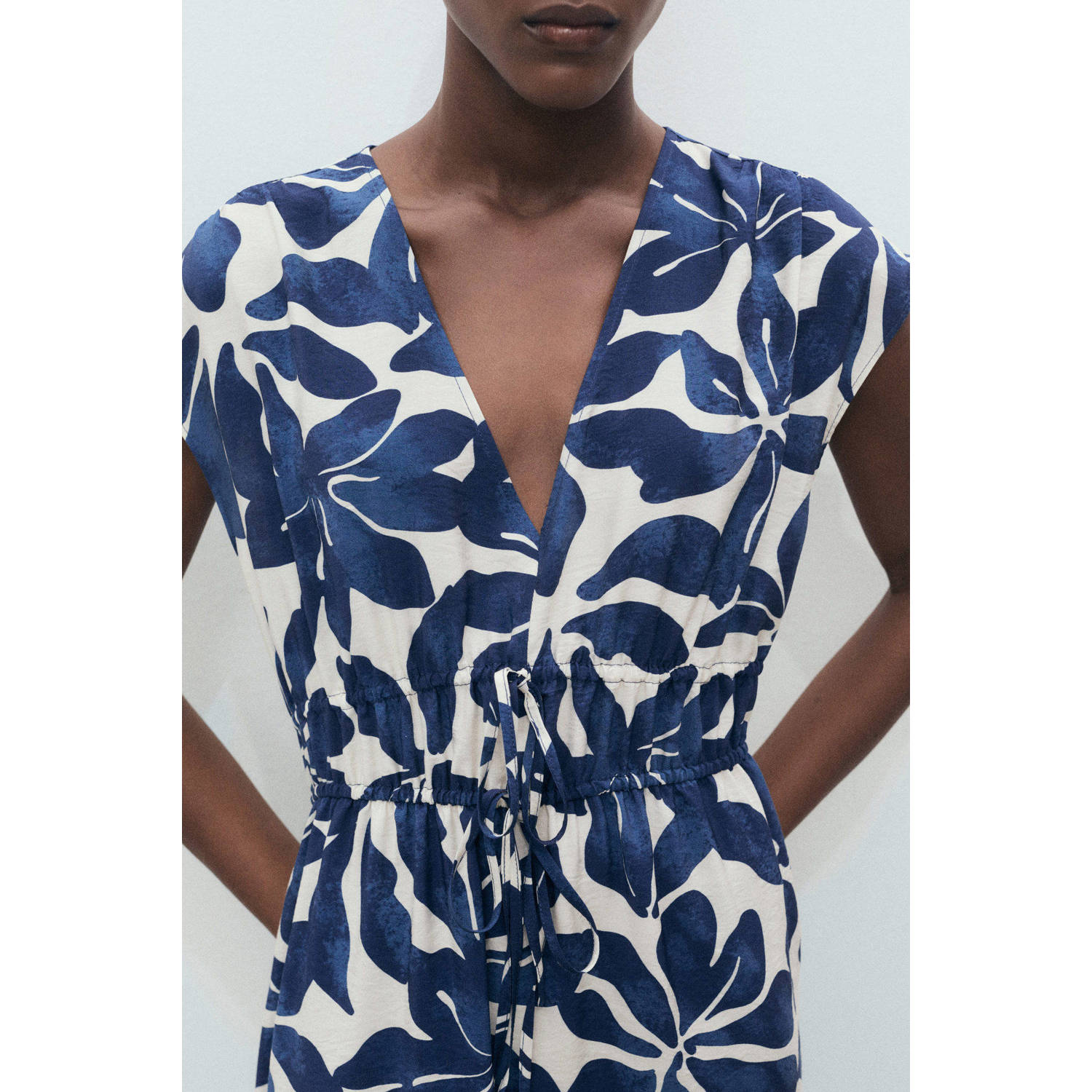 Mango zomerjurk donkerblauw
