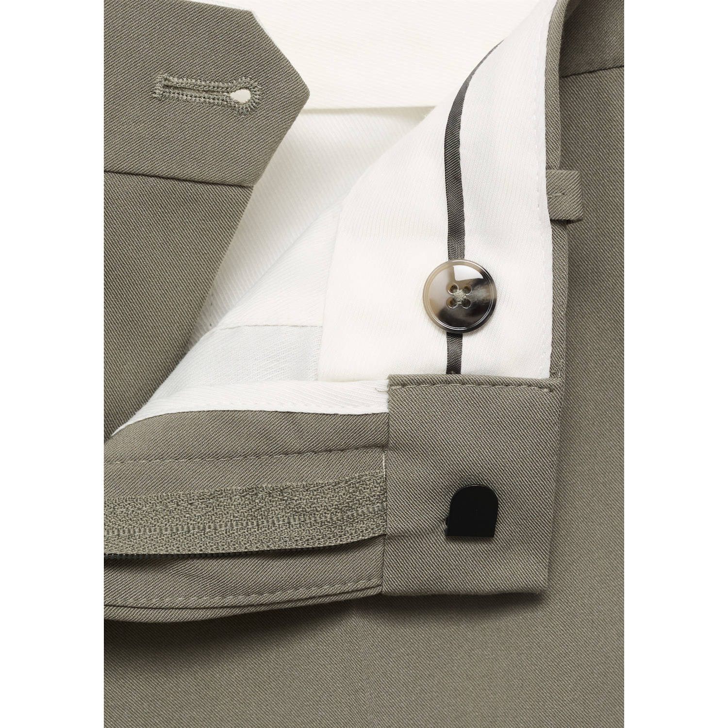 Mango Man slim pantalon grijsgroen