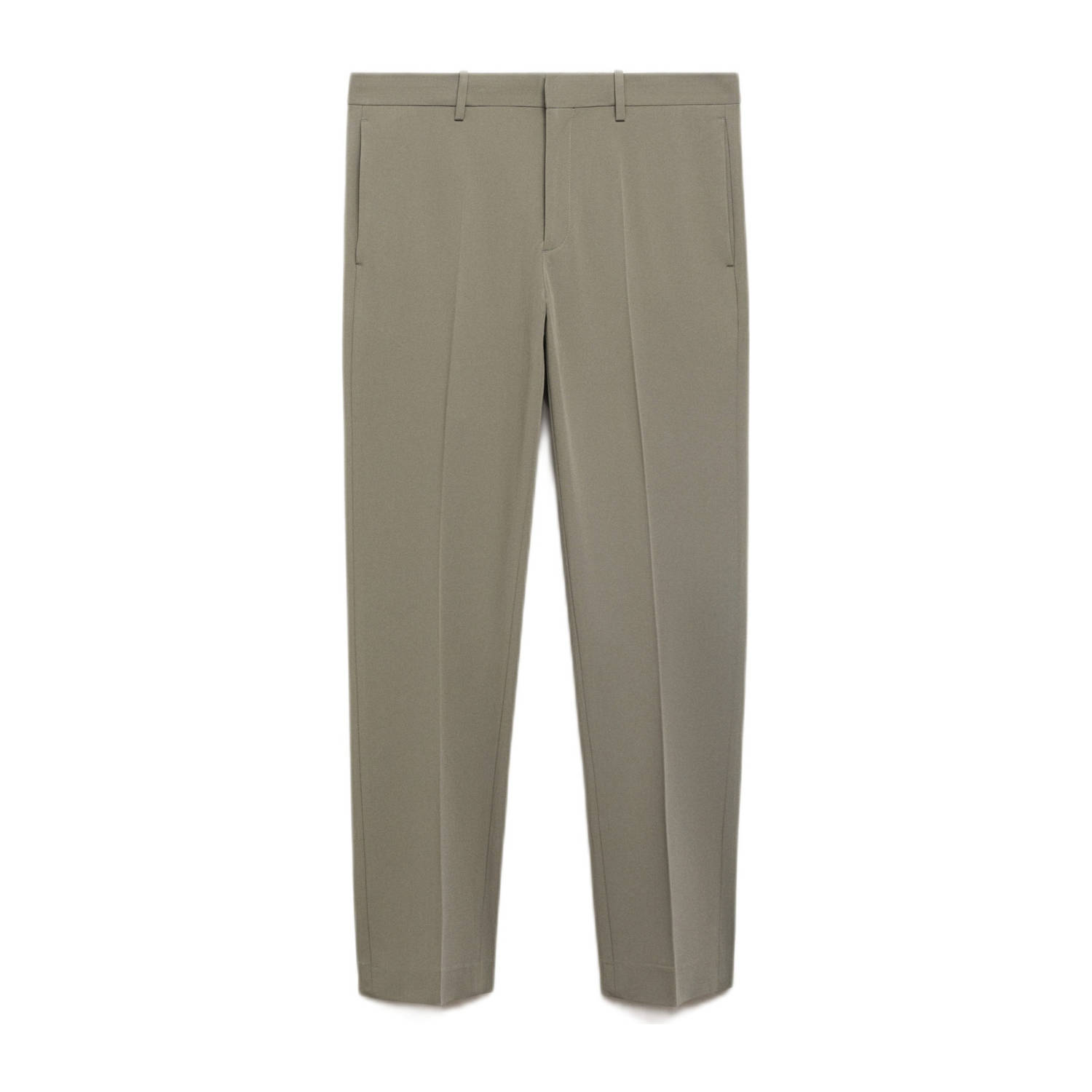 Mango Man slim pantalon grijsgroen