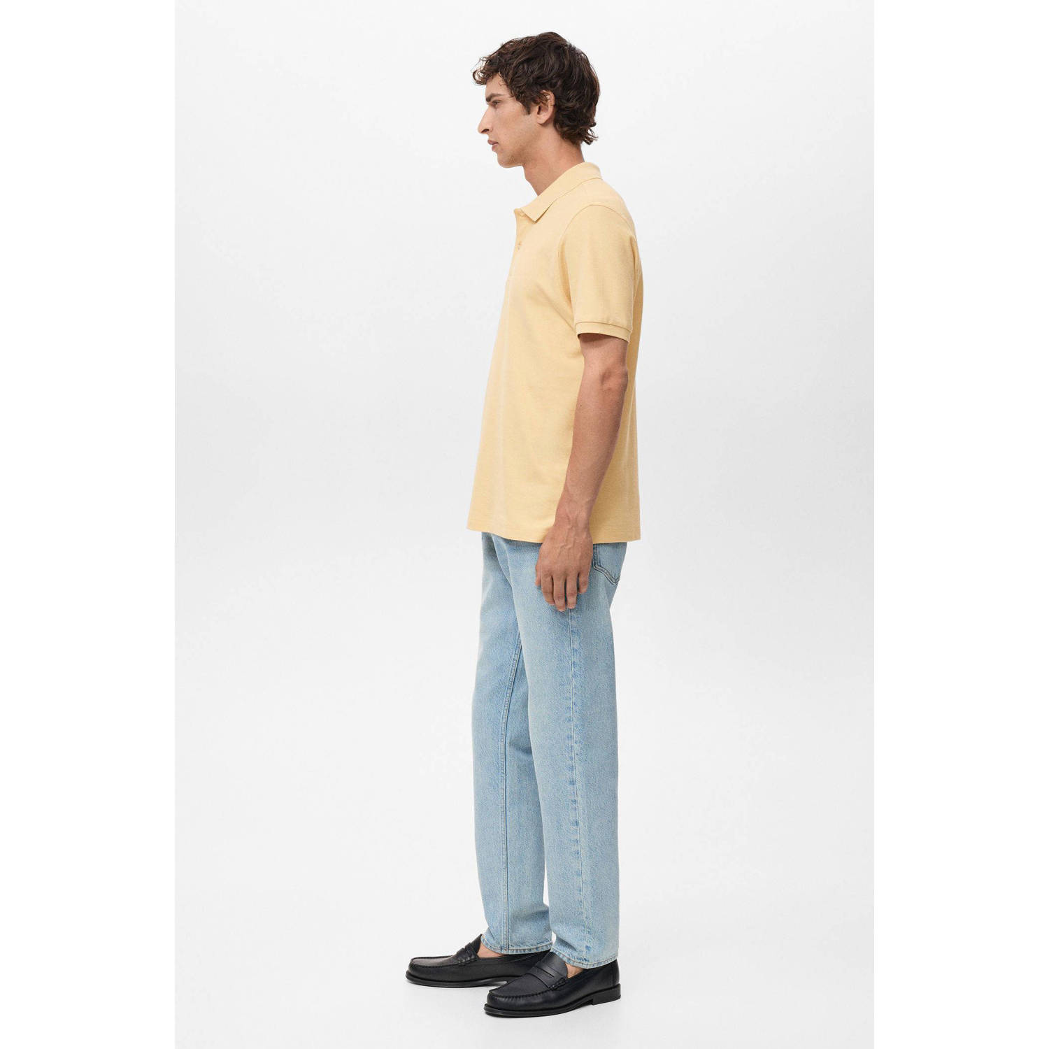 Mango Man regular polo geel