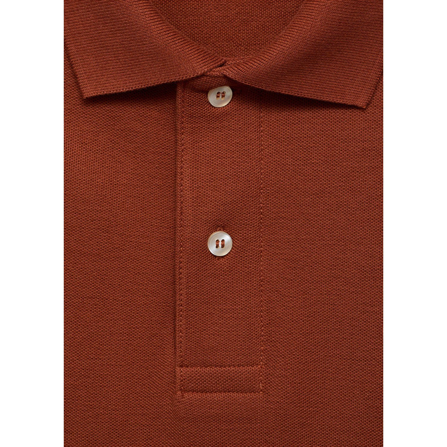 Mango Man regular polo roodbruin