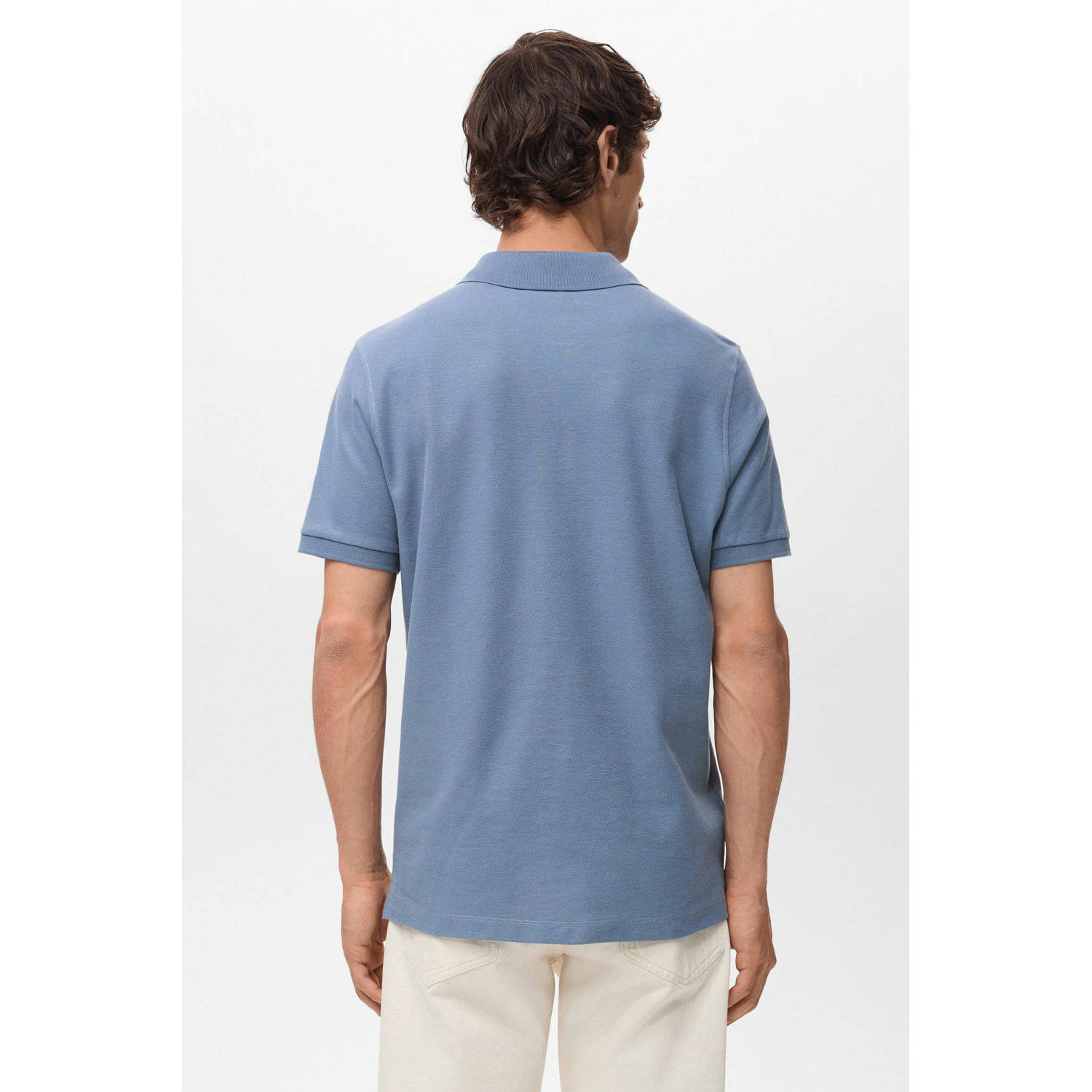 Mango Man regular polo blauw