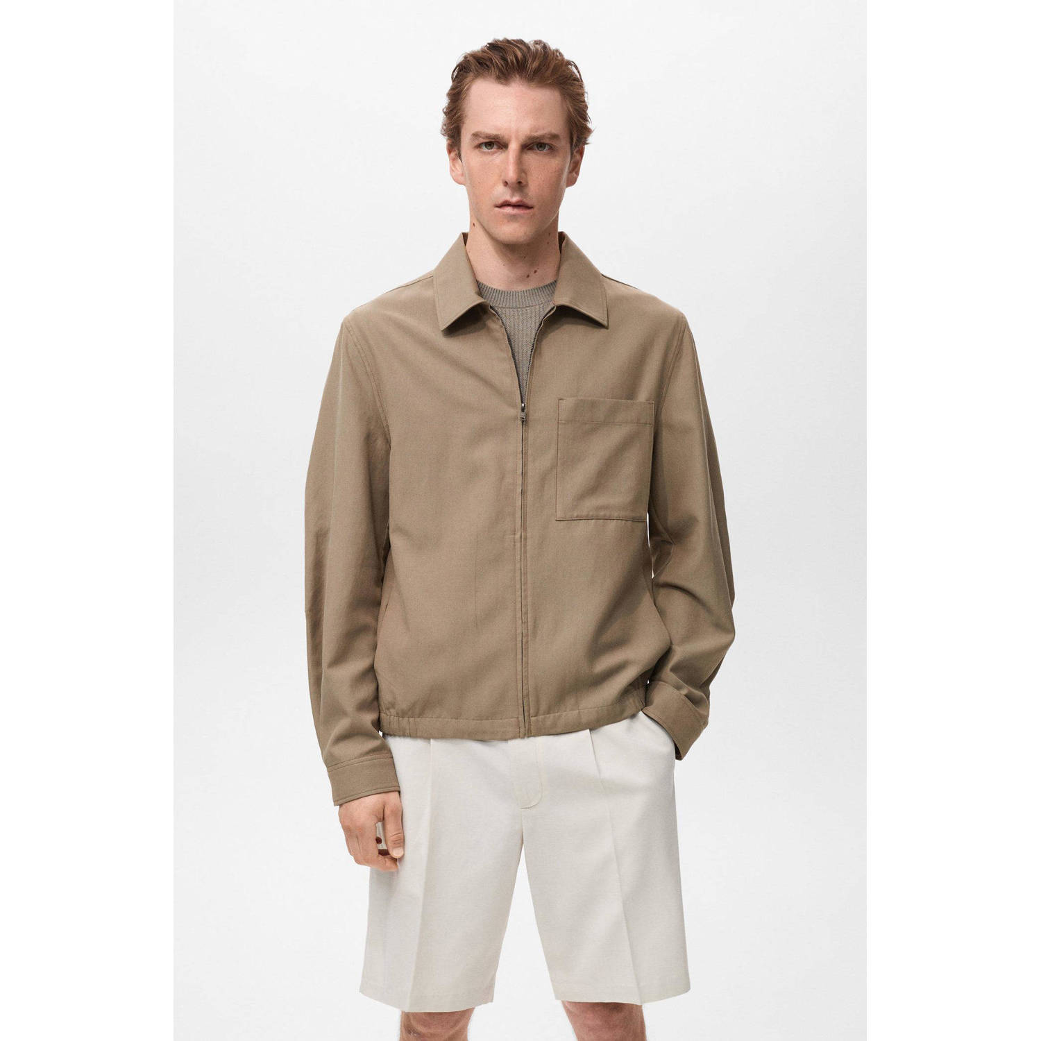 Mango Man overshirt bruin