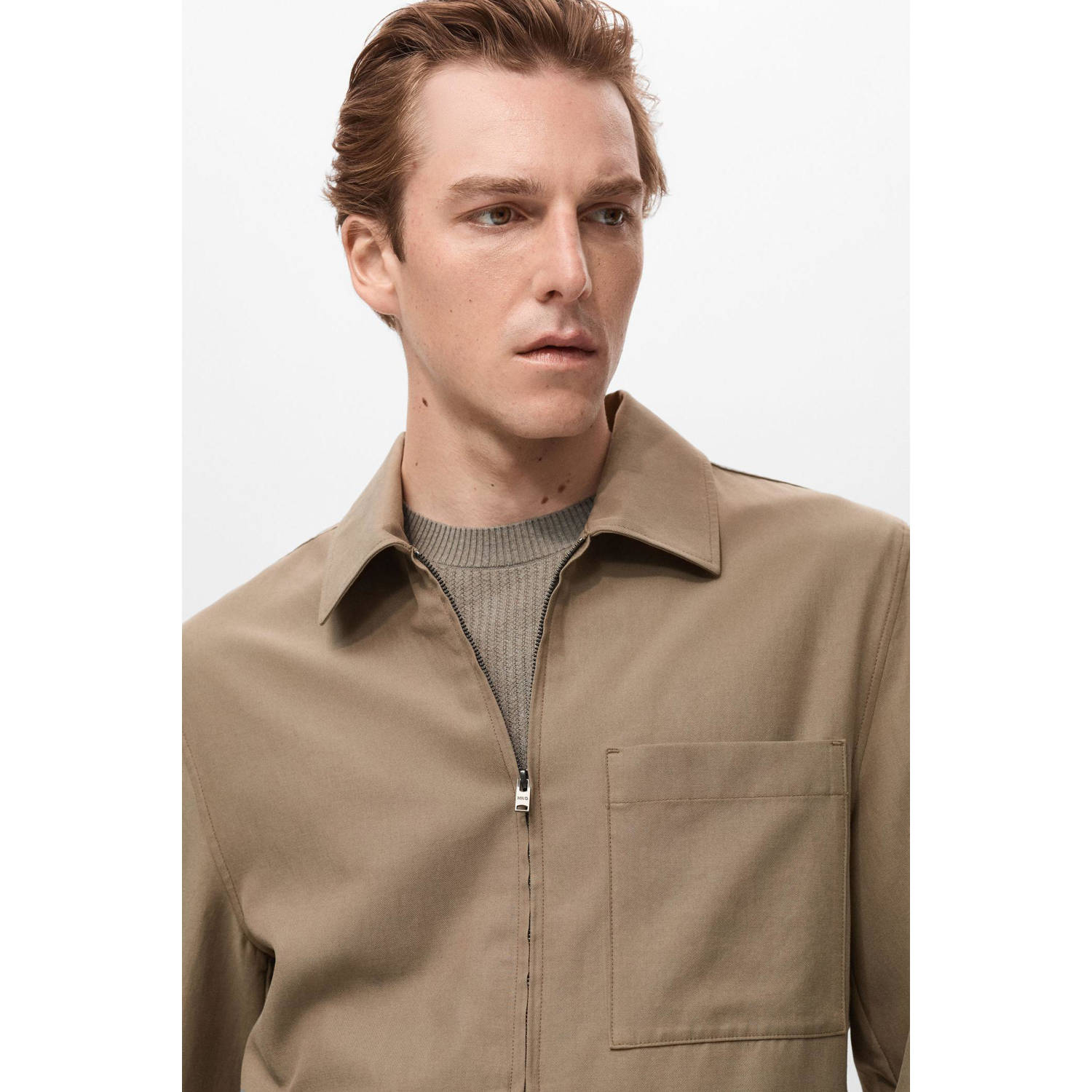 Mango Man overshirt bruin