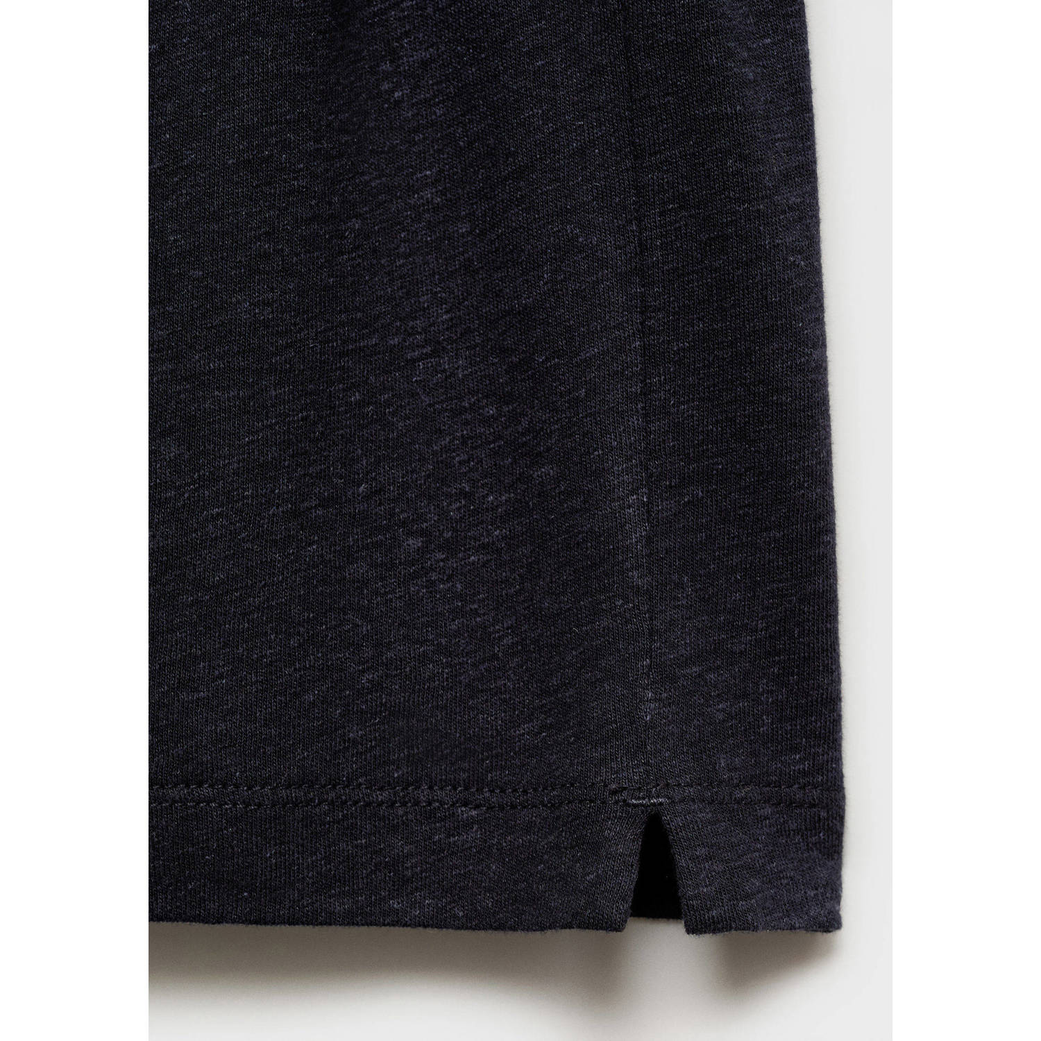 Mango Man linnen T-shirt donkerblauw