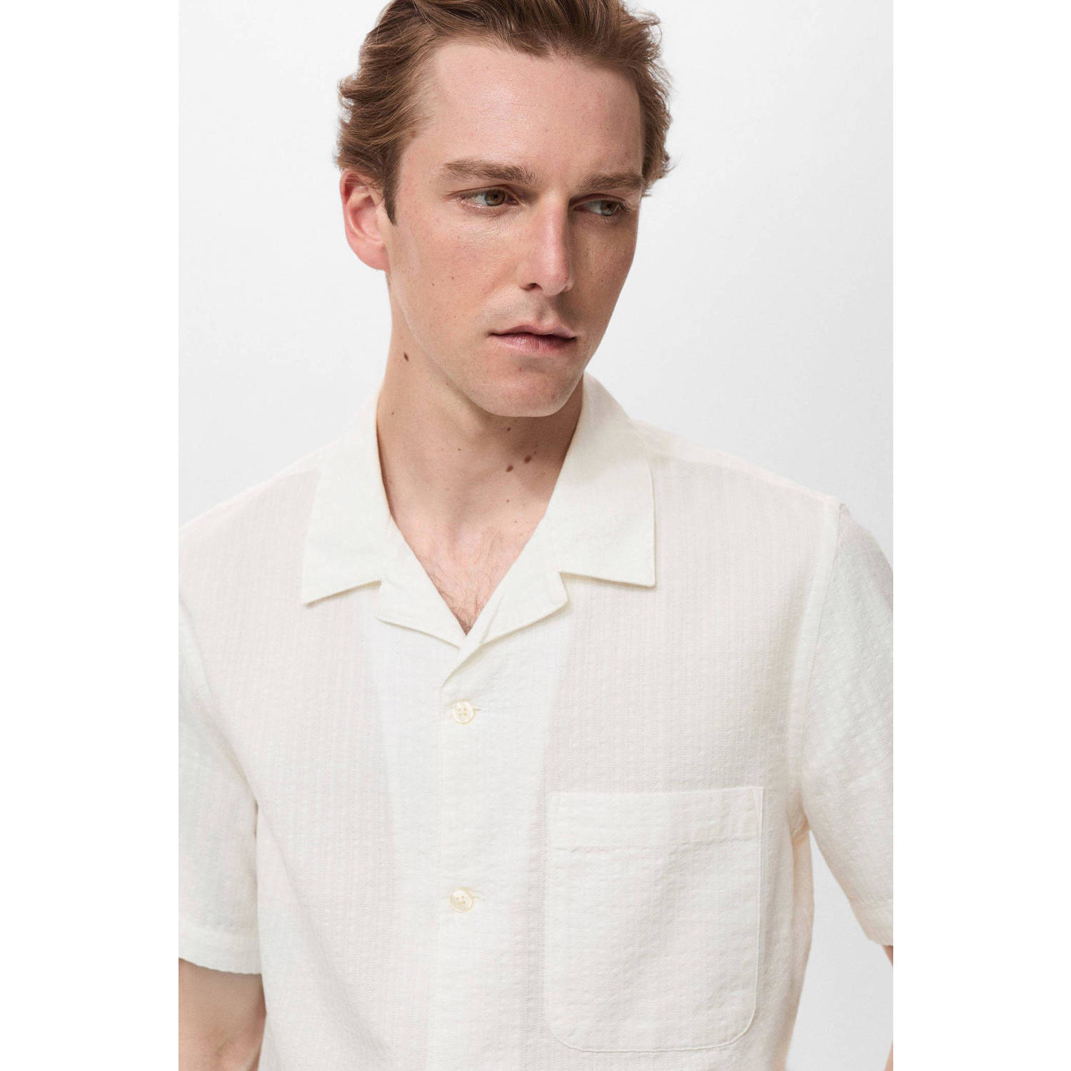 Mango Man casual overhemd ecru