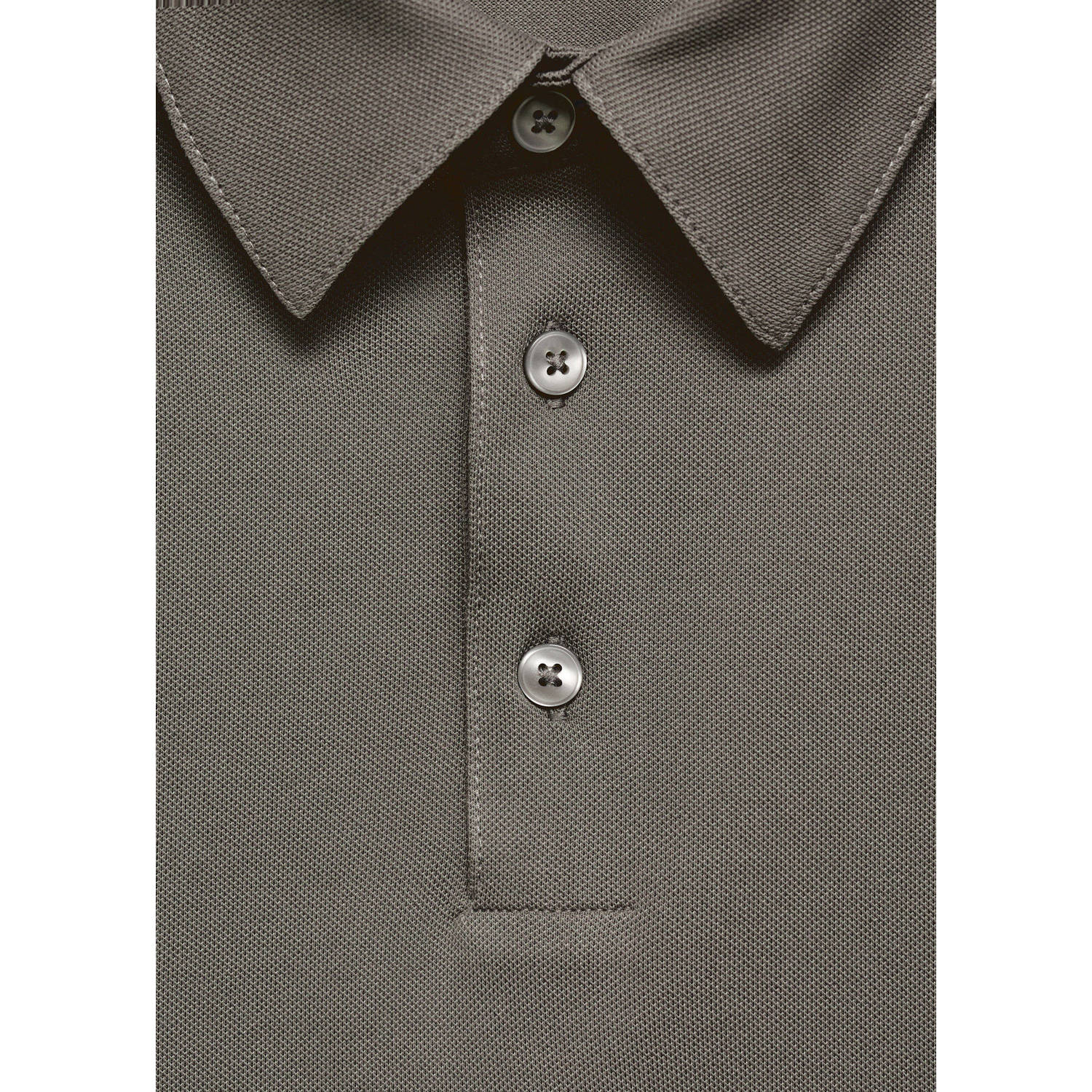 Mango Man slim polo grijsgroen