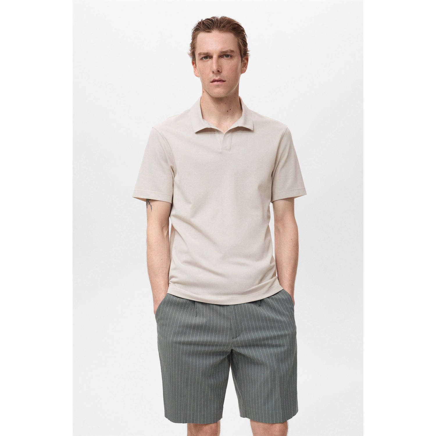 Mango Man slim polo beige