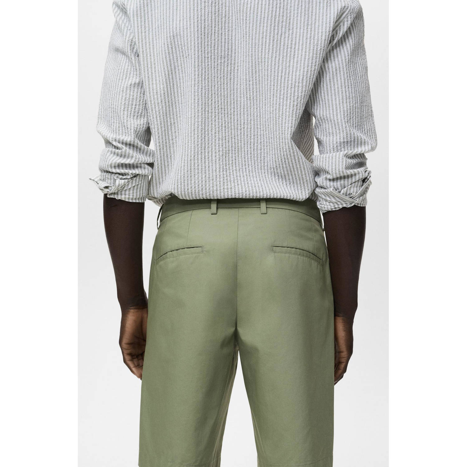 Mango Man slim chino short groen