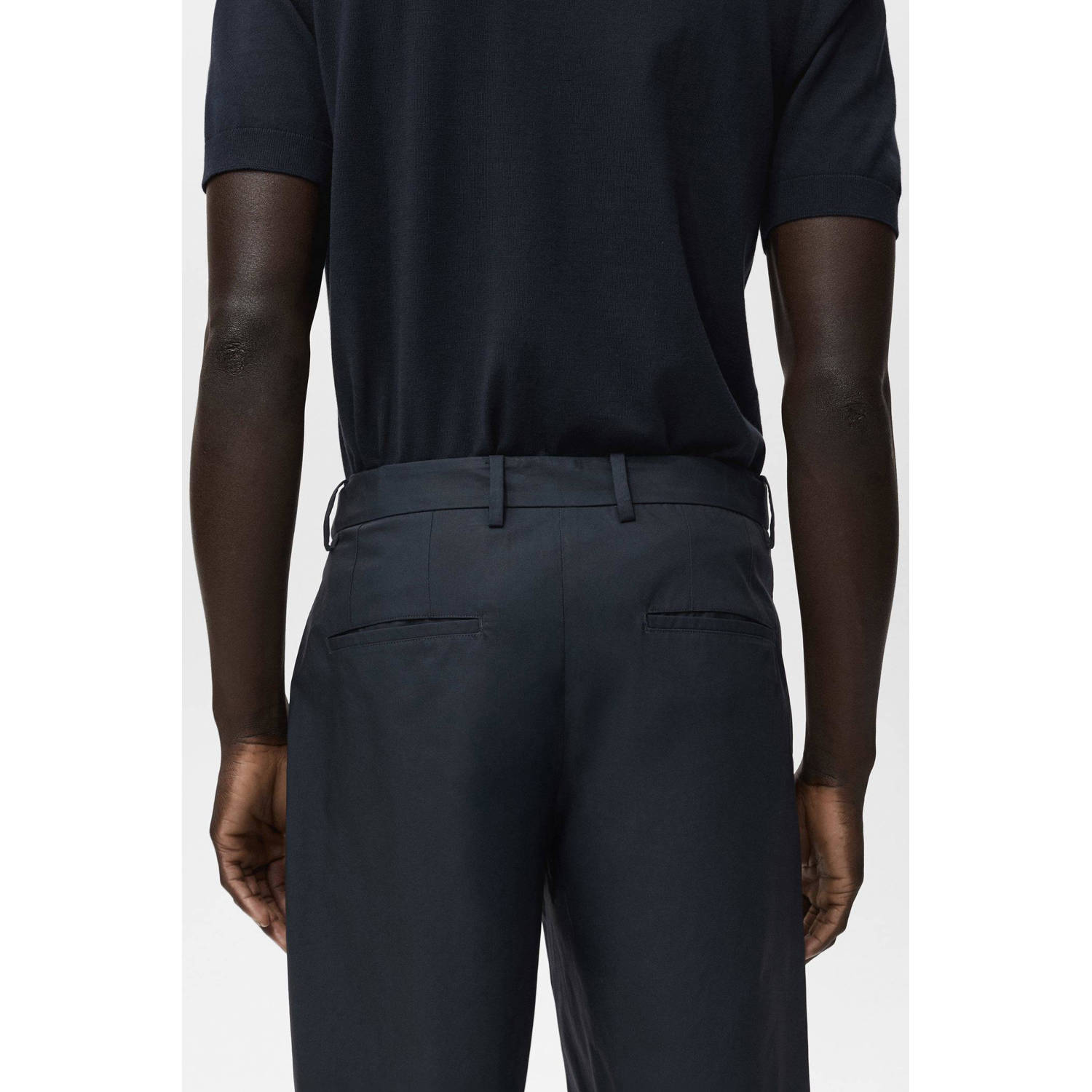 Mango Man slim chino short donkerblauw