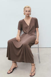 thumbnail: Mango midi jurk bruin