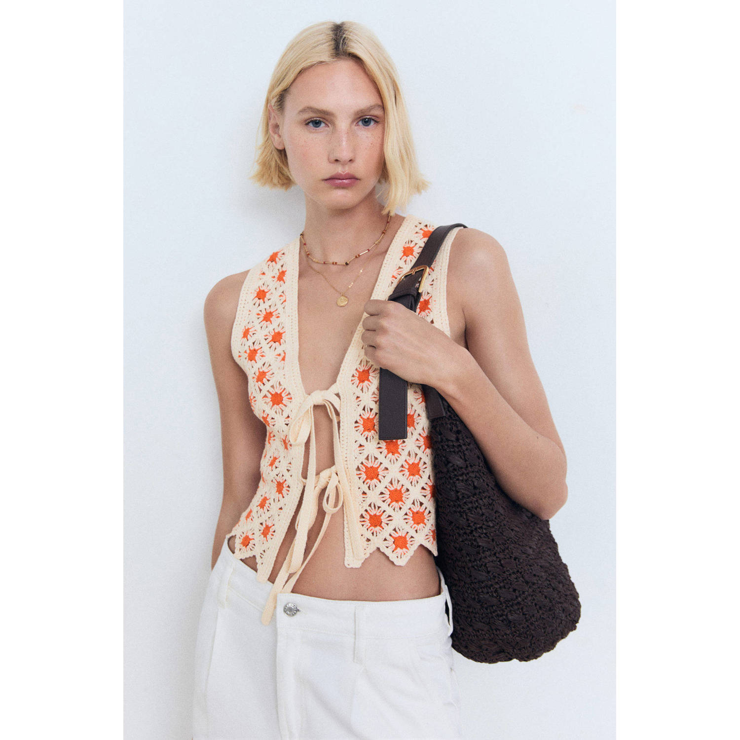 Mango gilet oranje