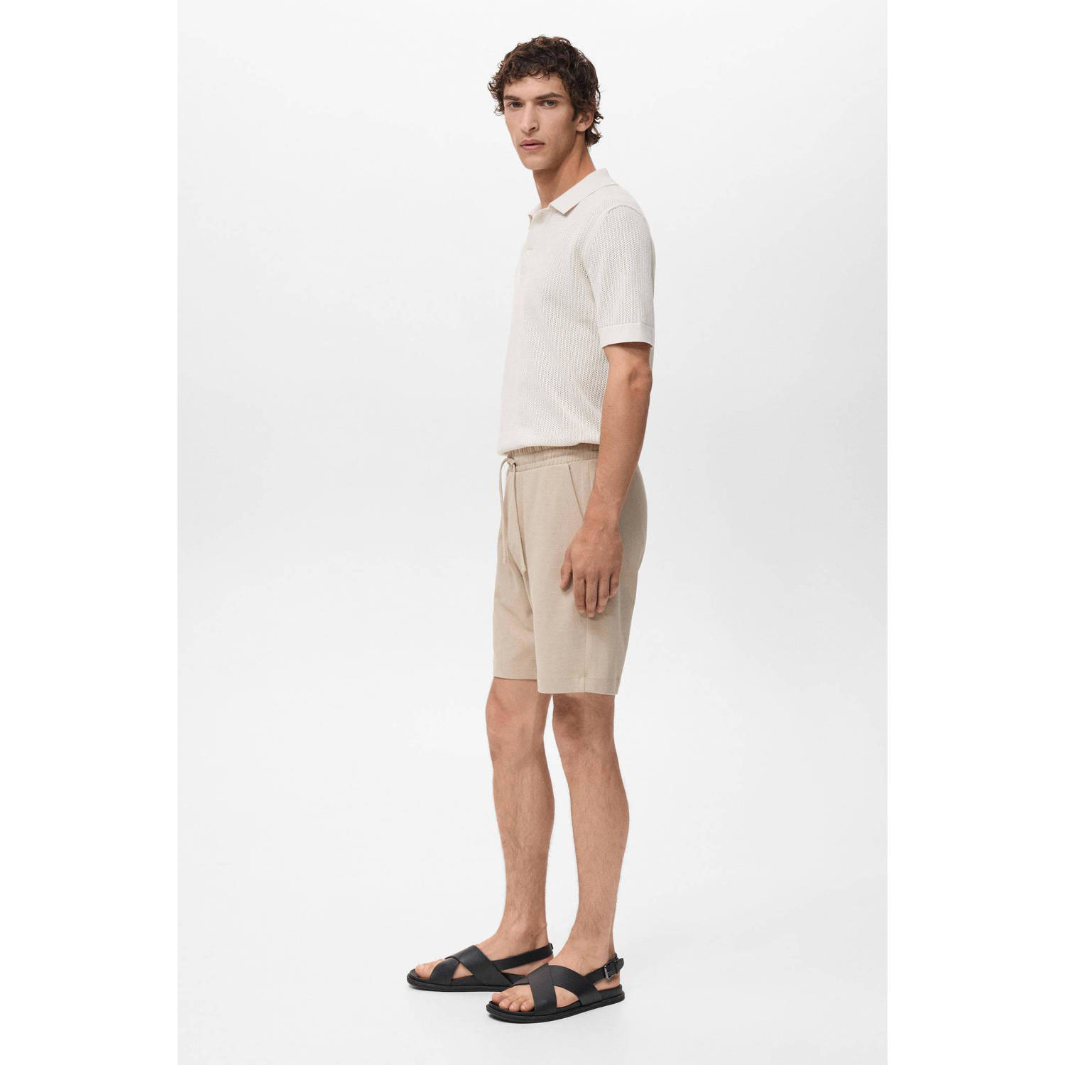Mango Man regular sweatshort beige