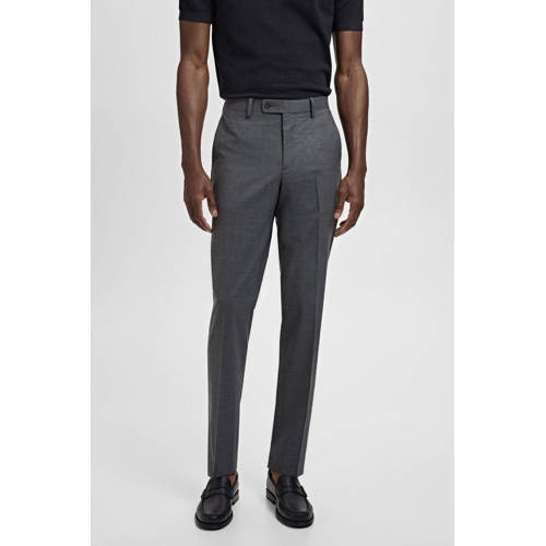 Mango Man wollen slim pantalon grijs afbeelding