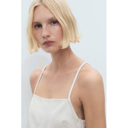 Mango denim ecru playsuit afbeelding
