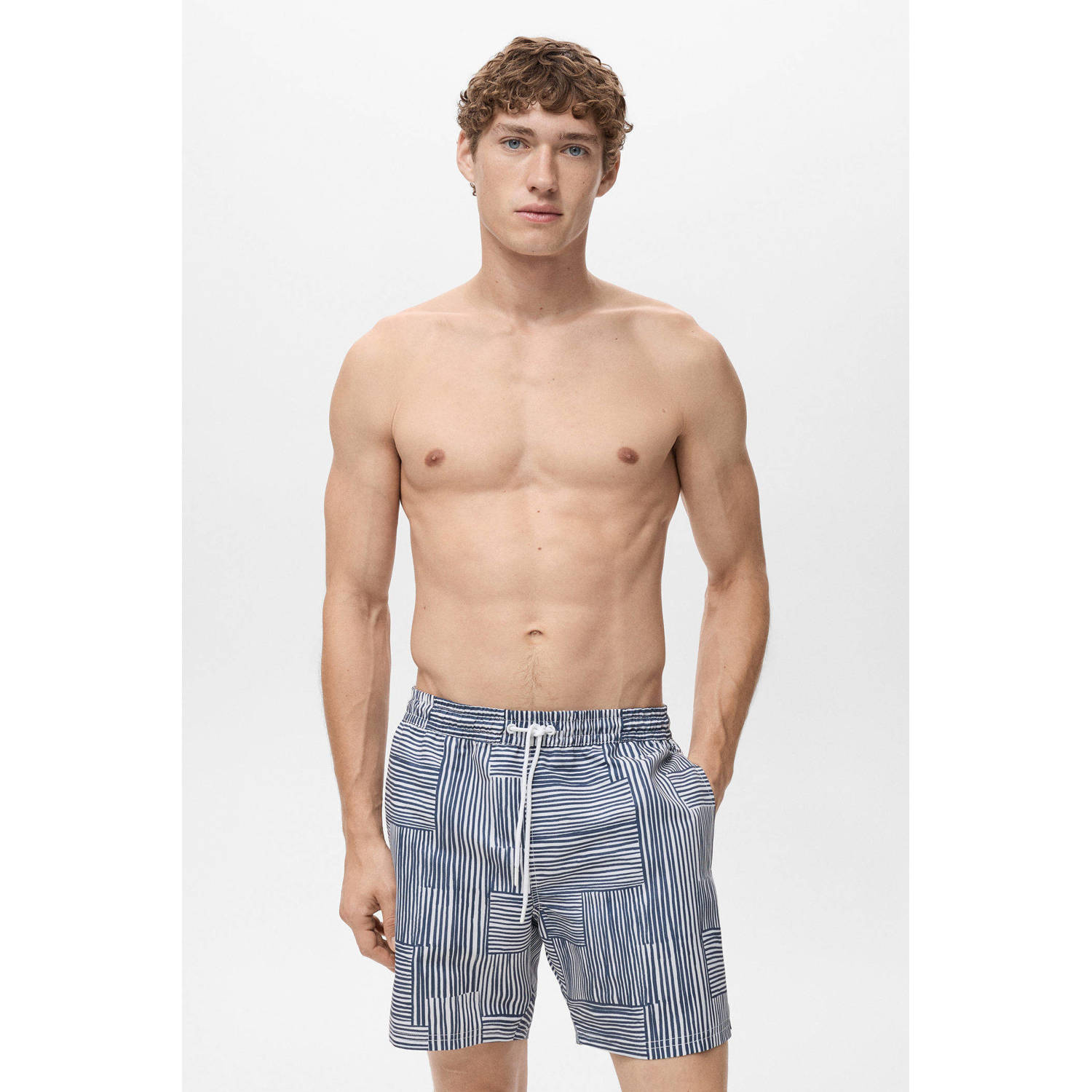 Mango Man zwemshort blauw wit