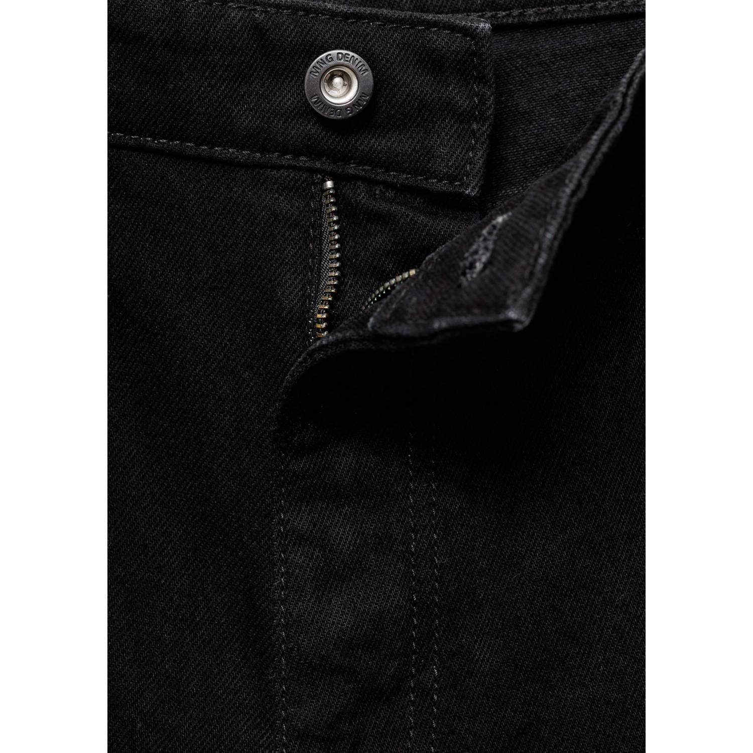 Mango Man denim straight short antraciet